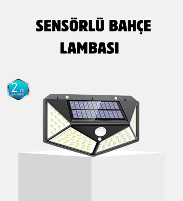 Güneş Enerjili 100 LED Dış Mekan Lamba – Hareket Sensörlü, 2200mAh Bataryalı Solar Aydınlatma - Lisinya