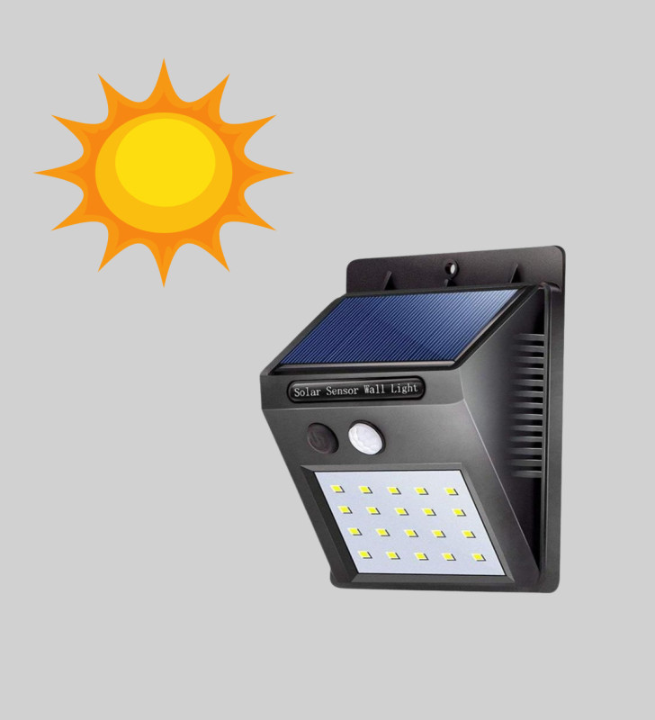 Solar Güçlü LED Dış Mekan Lambası – Güneş Enerjisiyle Şarj Olan Sensörlü Bahçe Işığı - Lisinya