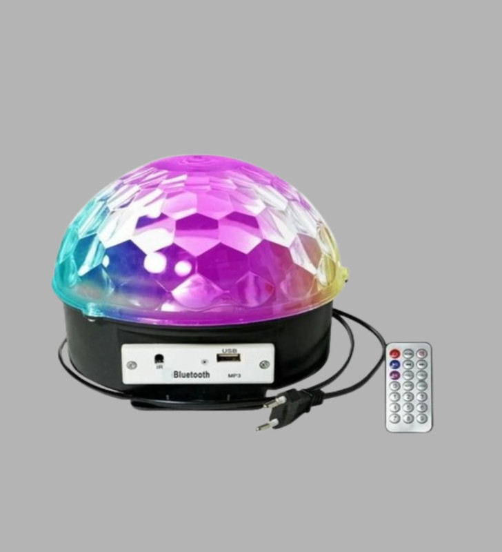 Bluetooth Kontrollü Masaüstü Disko Topu Işığı – Renkli LED Işık Gösterisi ve Uzaktan Kumanda - Lisinya