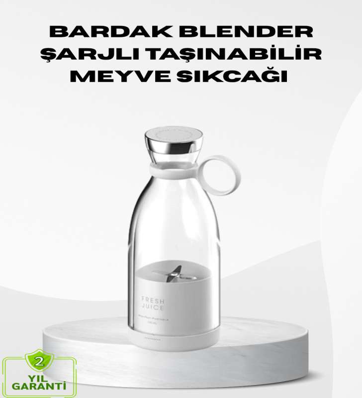 USB Şarjlı Kablosuz Blender – Taşınabilir, Kompakt ve Çevre Dostu Meyve Sıkıcı - Lisinya