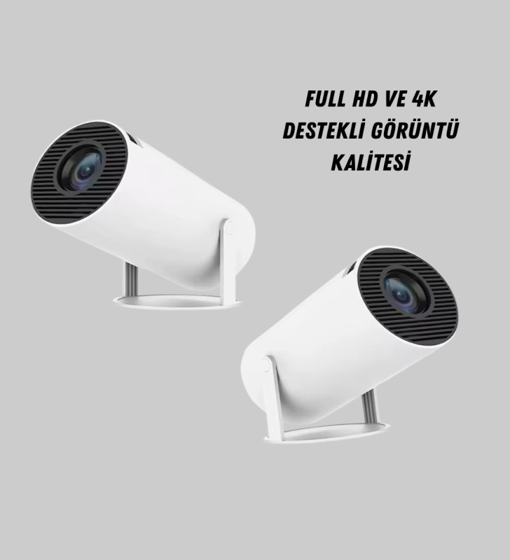Full HD 4K Destekli Akıllı Projeksiyon – 130 inç Ekran, Uzun Ömürlü Ampul ve Çoklu Giriş - Lisinya
