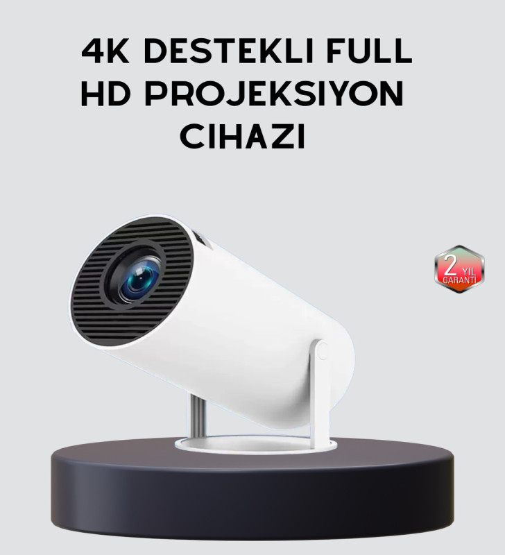 Ev Sineması Projeksiyon Cihazı – 160 ANSI Lümen, 4K Uyumlu ve Kablosuz Görüntü Aktarımı - Lisinya