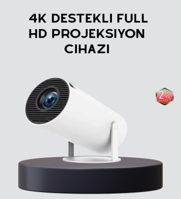 Ev Sineması Projeksiyon Cihazı – 160 ANSI Lümen, 4K Uyumlu ve Kablosuz Görüntü Aktarımı - Lisinya