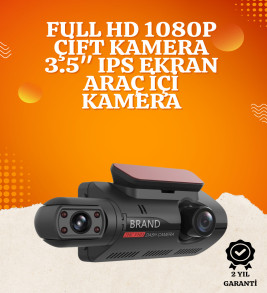 WiFi Destekli Araç Kamerası – 3 inç Ekran, 1080P Ön ve 720P İç Kamera - Lisinya