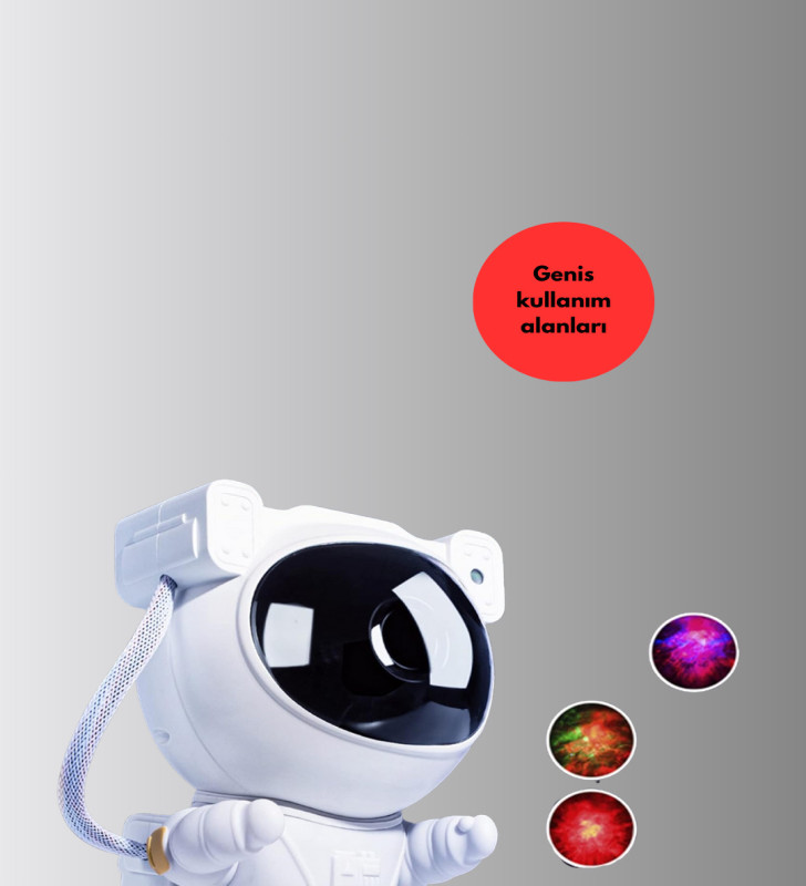 8 Efektli Astronot Galaxy Projektör Uzaktan Kumandalı LED Gece Lambası - Lisinya