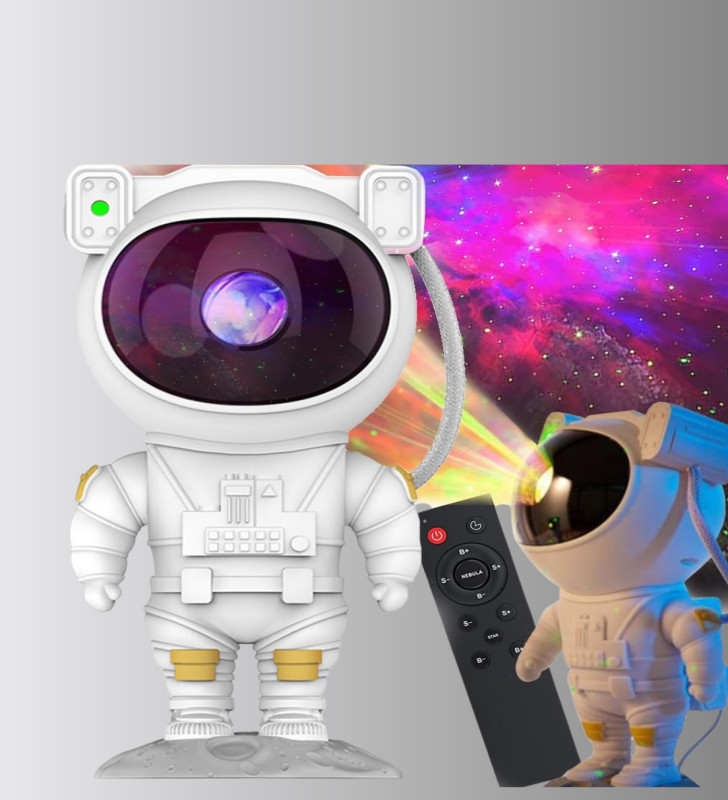 Astronot Şekilli Galaxy Projeksiyon Lambası Nebula Efektli Dekoratif Lamba - Lisinya