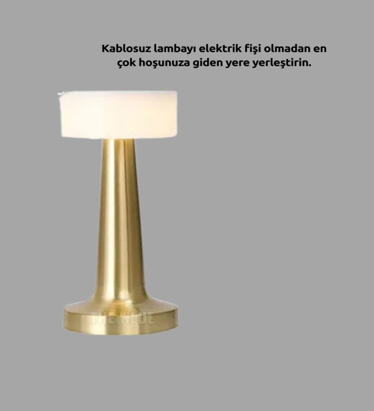 Touch Gece Lambası – Dokunmatik Kontrol, Kablosuz Kullanım, Metal Gövde - Lisinya