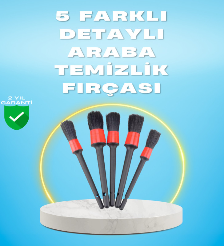 5'li Araba Temizlik Fırçaları-Farklı Boyutlu Fırçalarla Derinlemesine Temizlik - Lisinya