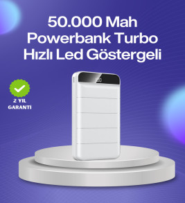 4 Cihazı Aynı Anda Şarj Edebilen Güçlü Powerbank 50000 mAh - Lisinya