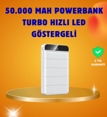 50000mAh LED Göstergeli Taşınabilir Şarj Cihazı - Lisinya