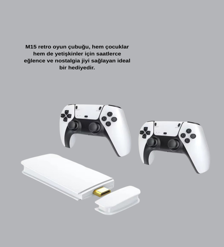 HDMI Çıkışlı Kablosuz 2 Kollu 4K Retro Oyun Kutusu - Lisinya
