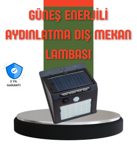 Hareket Sensörlü Güneş Enerjili Dış Mekan LED Lamba 100/144 LED - Lisinya