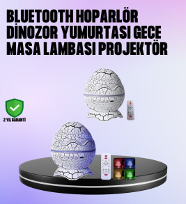 Dinozor Yumurtası Galaksi Projektör Gece Lambası 4'ü 1 Arada – Bluetooth Hoparlörlü - Lisinya