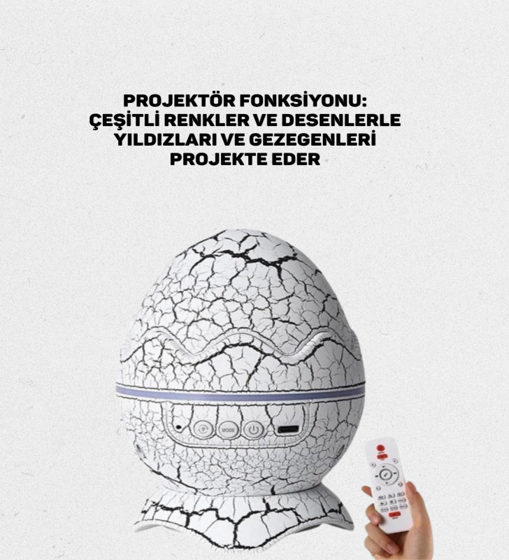 Yüksek Çözünürlüklü LED Galaksi Projektör + 19 Sesli Uyku Makinesi - Lisinya