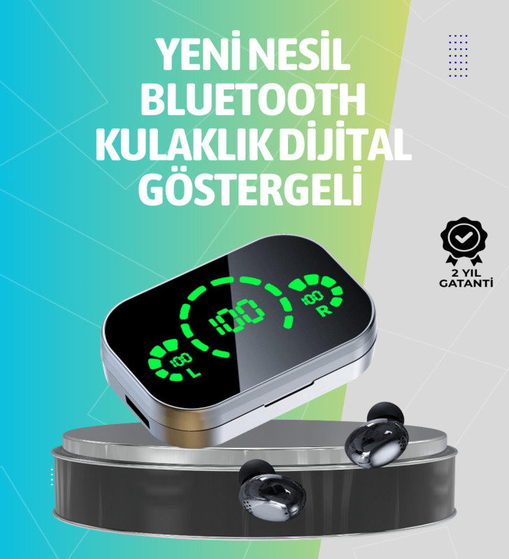 Kablosuz Kulak İçi Bluetooth Kulaklık – Dokunmatik Kontrol ve LED Şarj Ekranı - Lisinya