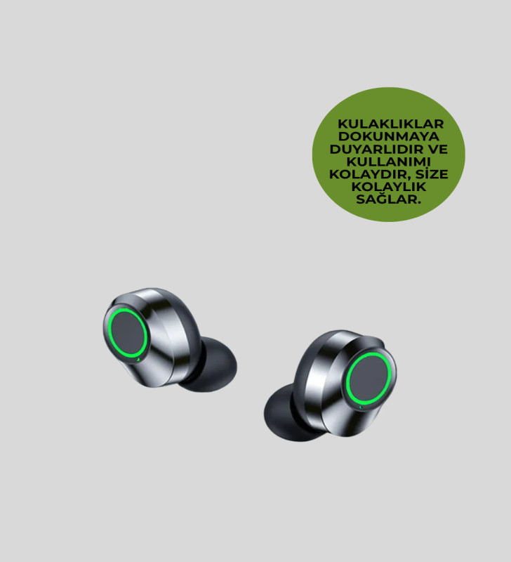 Kablosuz Kulak İçi Bluetooth Kulaklık – Dokunmatik Kontrol ve LED Şarj Ekranı - Lisinya