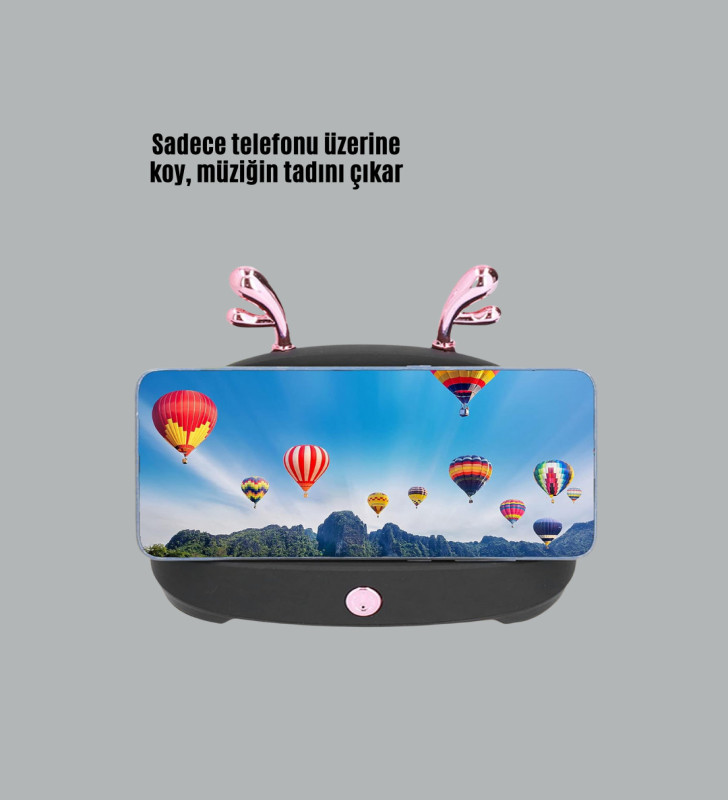 Kablosuz İndüksiyonlu Telefon Tutucu ve Stereo Hoparlör – Şık ve Fonksiyonel Tasarım - Lisinya
