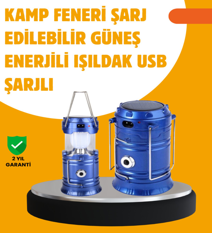 USB Şarjlı Çok Fonksiyonlu Kamp Feneri – Taşınabilir ve Dayanıklı - Lisinya