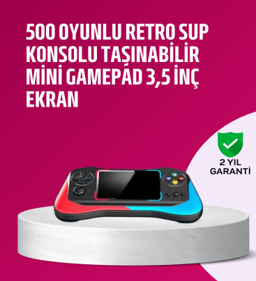 500 Oyunlu 3,5” Elde Taşınabilir Mini Oyun Konsolu – Şarjlı, TV Bağlantılı - Lisinya