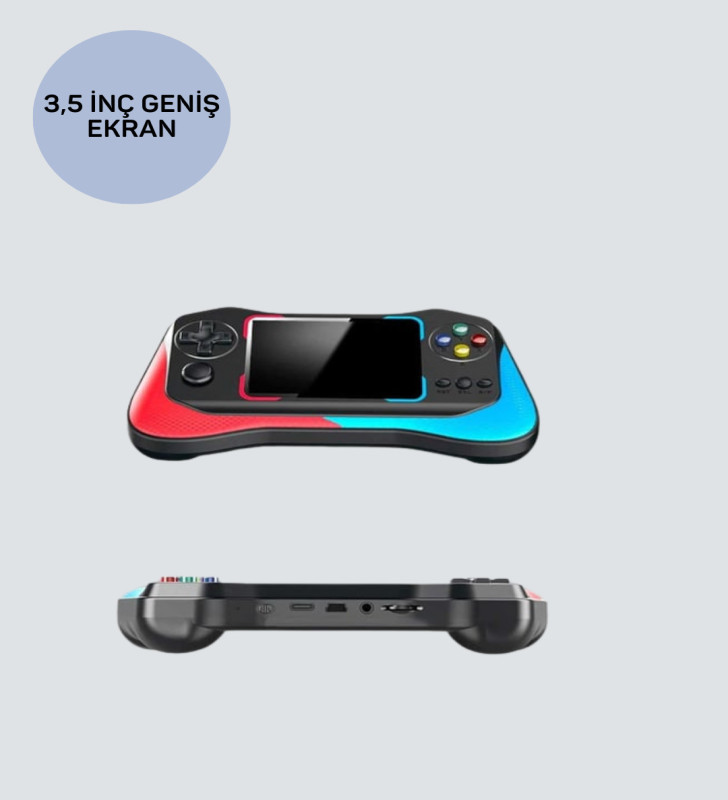 3,5 İnç Ekranlı Taşınabilir El Konsolu – 500 Klasik Oyunla Eğlence Yanınızda - Lisinya