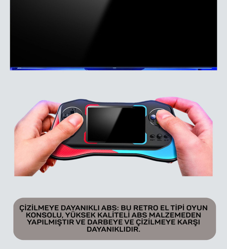 Taşınabilir El Konsolu 500 Oyunlu – Geniş Ekran ve Uzun Pil Ömrü - Lisinya