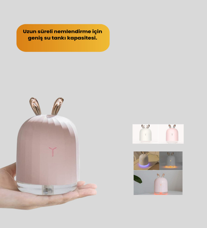 200 ml Ultrasonik Aroma Difüzör ve Hava Nemlendirici Gece Lambalı - Lisinya