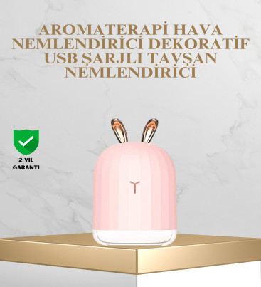 Tavşan Kulak Tasarımlı 200 ml USB Aroma Difüzör ve Hava Nemlendirici - Lisinya
