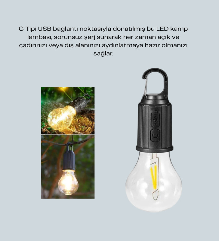 Su Geçirmez Dış Mekan LED Çadır Işığı - Lisinya