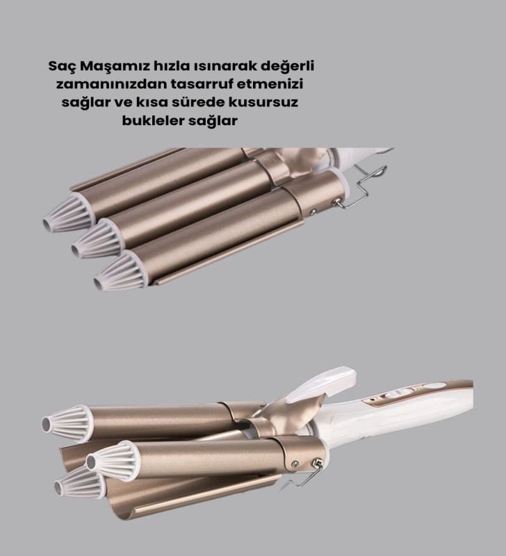 Ayarlanabilir Isılı Bukle Saç Maşası - Lisinya
