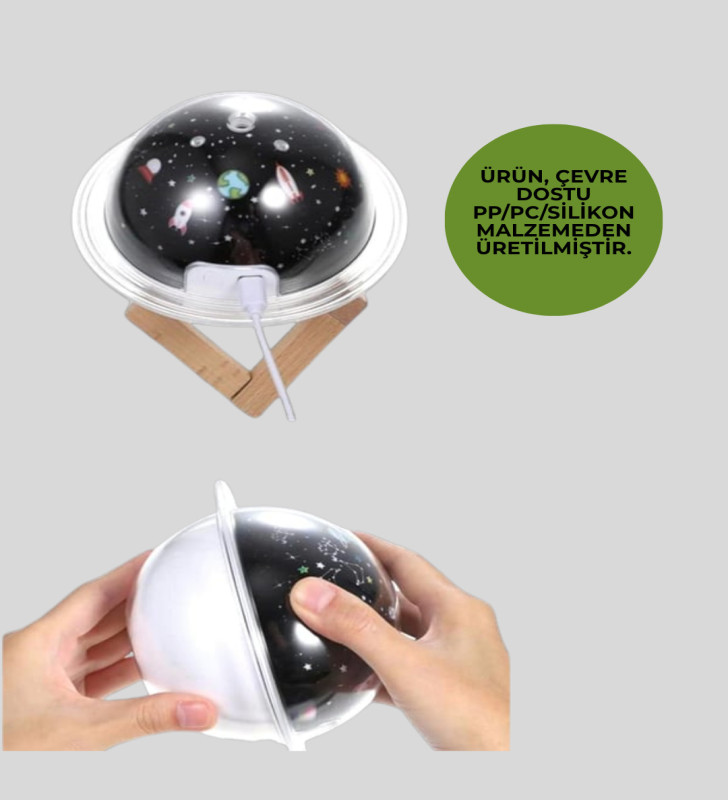 Gece lambası özellikli taşınabilir nemlendirici ve aromaterapi cihazı USB girişli - Lisinya