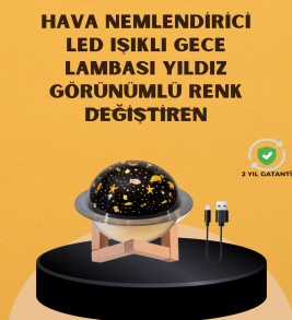 Projektör ışıklı, aromaterapi uyumlu mini masaüstü hava nemlendirici cihaz - Lisinya