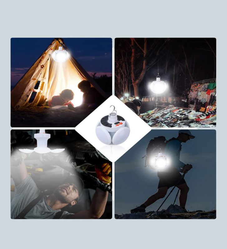 Uzaktan Kumandalı, 360 Derece Katlanabilir Solar LED Aydınlatma Çadır Lambası - Lisinya