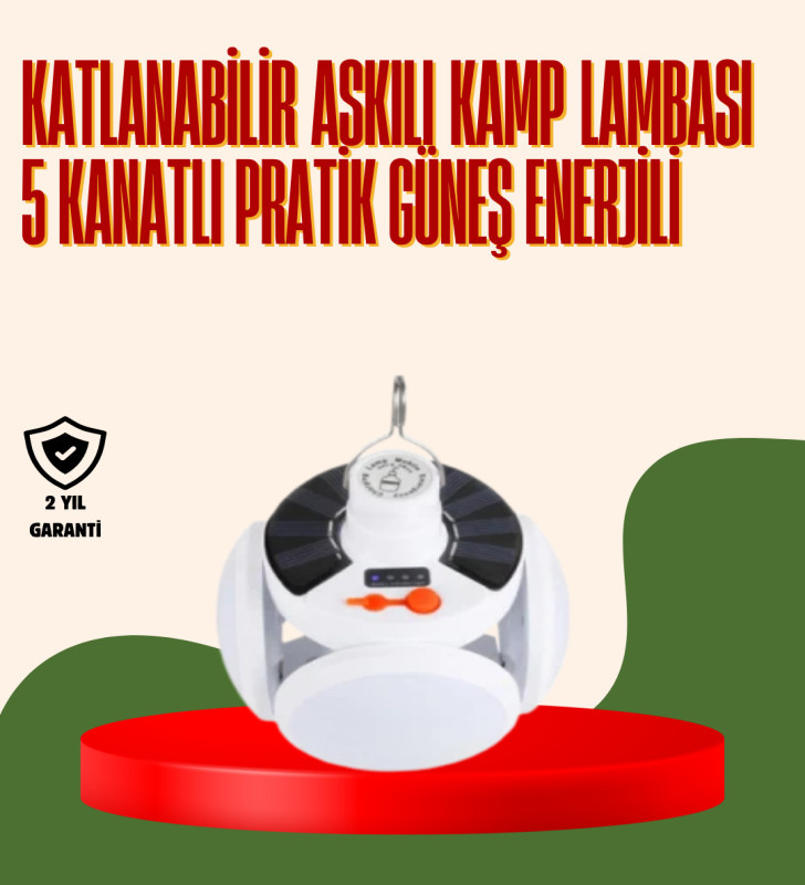 IPX4 Suya Dayanıklı, Katlanabilir LED Kamp Lambası ve Acil Durum Işığı - Lisinya