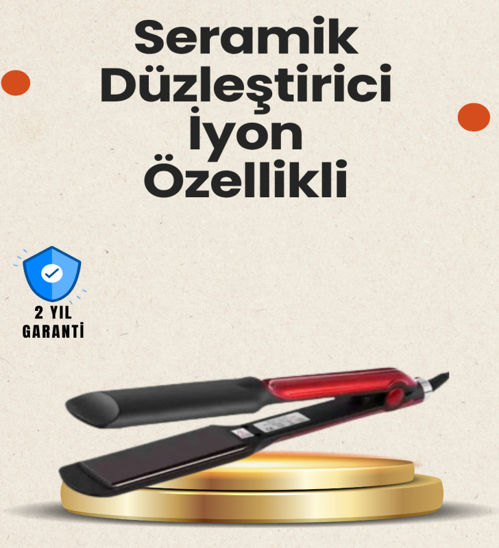 Elektriklenmeyi Azaltan İyonlu Saç Düzleştirici – Titanyum Plaka ve Şık Tasarım - Lisinya