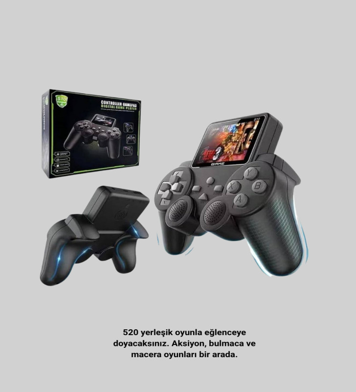 2.4 İnç HD Renkli Ekranlı 500-in-1 Taşınabilir Retro Oyun Konsolu, Kablolu TV Bağlantısı ve Uzun Pil Ömrü - Lisinya