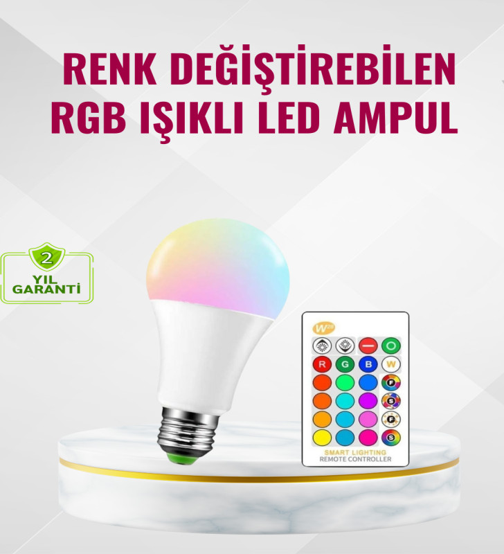 9 Watt Beyaz Işık ve Renk Ayarlı Akıllı LED Ampul - Lisinya