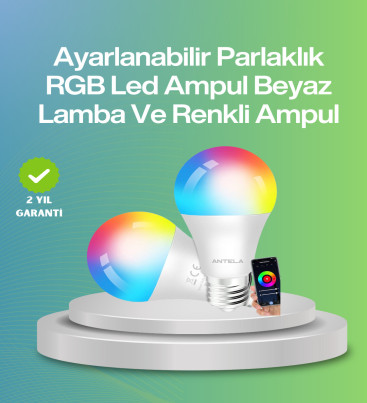Uzaktan Kumandalı Akıllı LED Ampul, Enerji Tasarruflu - Lisinya