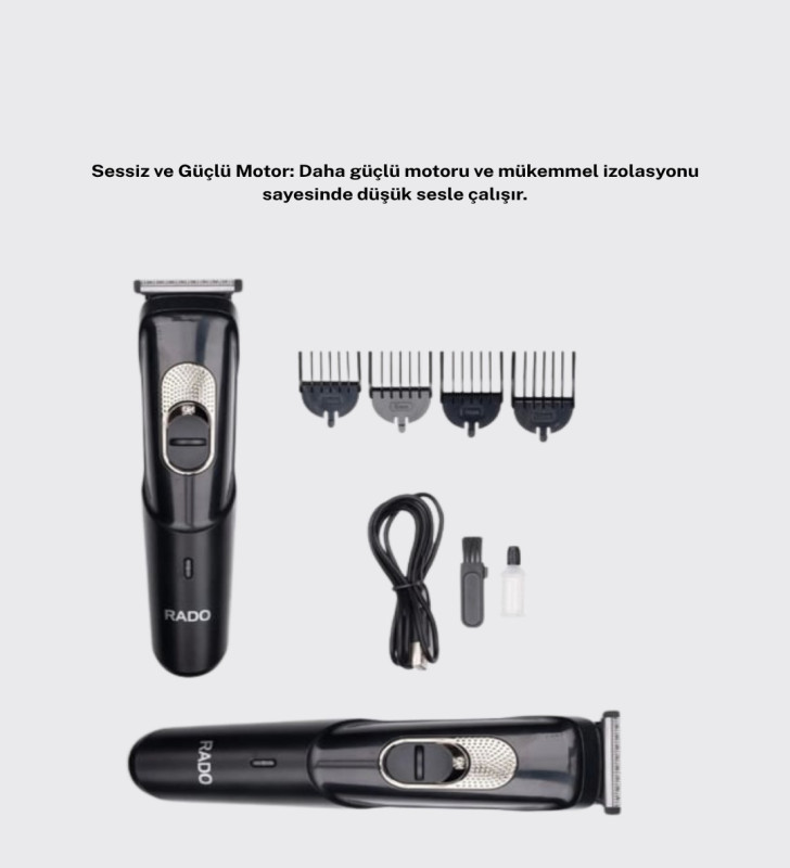 Ergonomik Tasarımlı, 3 Taraklı Profesyonel Şarjlı Saç Sakal Tıraş Makinesi - Lisinya