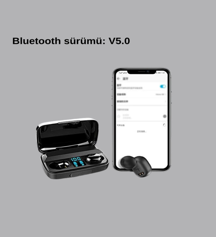 A10s Kablosuz Bluetooth Kulaklık – 1800mAh Powerbank, Otomatik Eşleşme, iOS/Android Uyumlu - Lisinya