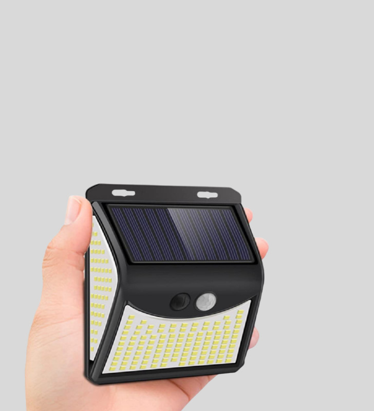 Solar Güneş Enerjili Hareket Sensörlü 4 Taraflı Bahçe Lambası – IP65 Su Geçirmez, 100 LED - Lisinya