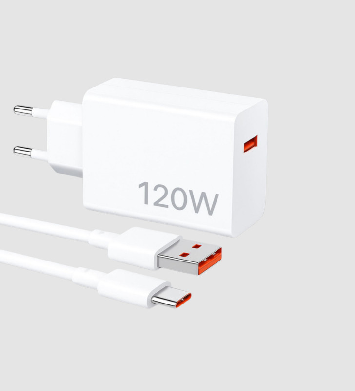 120W Süper Hızlı Şarj Adaptörü – Type-C Kablo Dahil, Yüksek Voltaj Korumalı - Lisinya