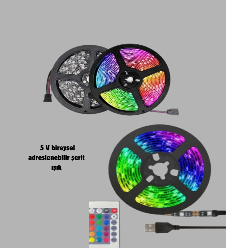 Smart Şerit LED Işık – Uzaktan Kumandalı, USB Girişli, Müzik Modlu - Lisinya