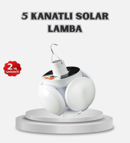 Güneş Enerjili ve USB Şarjlı LED Kamp Lambası – 5 Farklı Işık Modlu, Askılı Tasarım - Lisinya