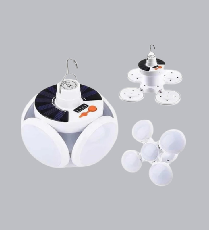 Güneş Enerjili ve USB Şarjlı LED Kamp Lambası – 5 Farklı Işık Modlu, Askılı Tasarım - Lisinya