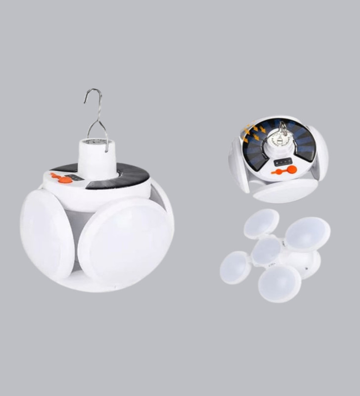 Güneş Enerjili ve USB Şarjlı LED Kamp Lambası – 5 Farklı Işık Modlu, Askılı Tasarım - Lisinya