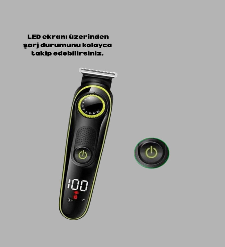 Erkek Bakım Seti – Kablosuz Şarjlı Tıraş Makinesi, Su Geçirmez ve Sessiz Motorlu - Lisinya