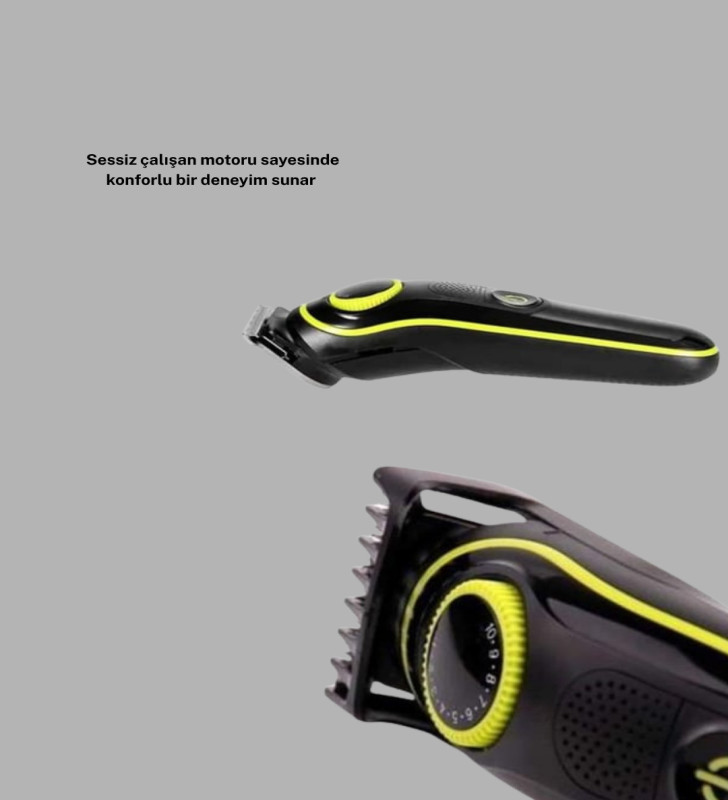 5 Başlıklı Şarjlı Tıraş Makinesi – Saç, Sakal, Burun ve Vücut İçin Çok Fonksiyonlu Bakım Seti - Lisinya