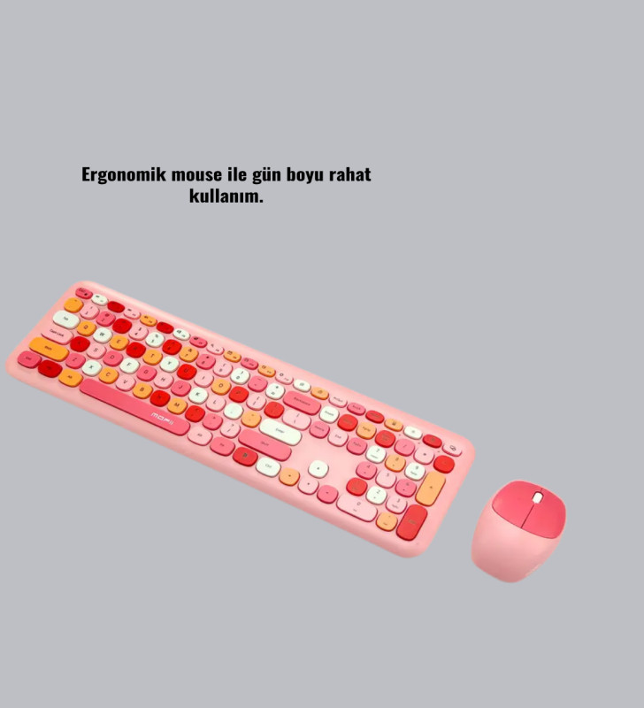 Bluetooth Klavye ve Mouse Kombinasyonu – USB Alıcılı, Kompakt, Uzun Ömürlü - Lisinya