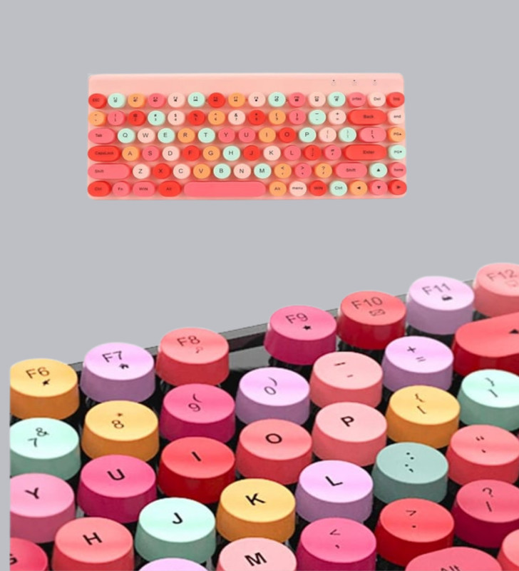 Retro Tarz Bluetooth 5.1 Klavye – Win/OSX/Android/iOS Uyumlu - Lisinya