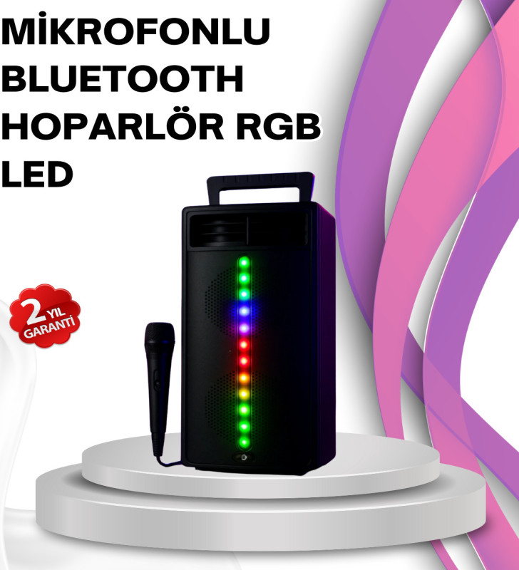 Renkli Işıklı Bluetooth Hoparlör – Taşınabilir, Güçlü Ses Performansı - Lisinya